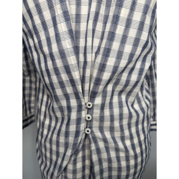 Lucky Brand Plaid Button-Up Shirt Womens Medium 3/4 Sleeve Lightweight Western - Picture 3 of 8